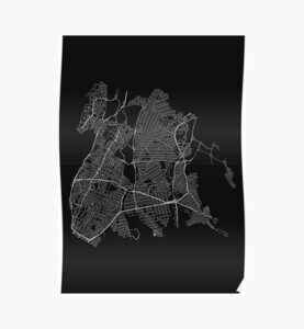 Bronx, New York, USA Street Network Map Graphic