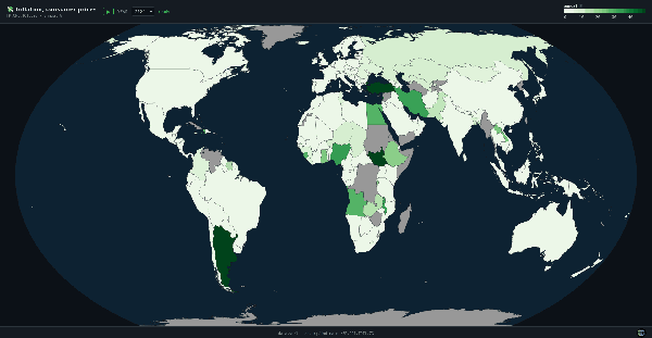 World Inflation Map - Annual Consumer Price Changes (%)