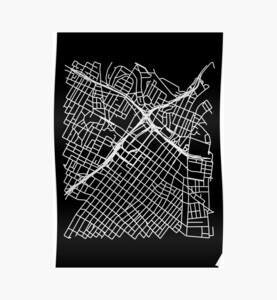 Bunker Hill, LA, USA Street Network Map Graphic
