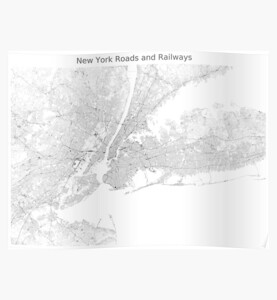 New York Roads and Railways Map