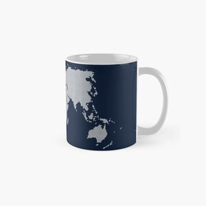 World Map Made of Circles - Geographic Pattern Map White Design Mug by ramiro